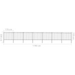 vidaXL Gard de grădină cu vârf circular din oțel, 1248 x 150 cm, negru