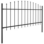 vidaXL Gard de grădină cu vârf tip suliță din oțel 714,5x75 cm, negru