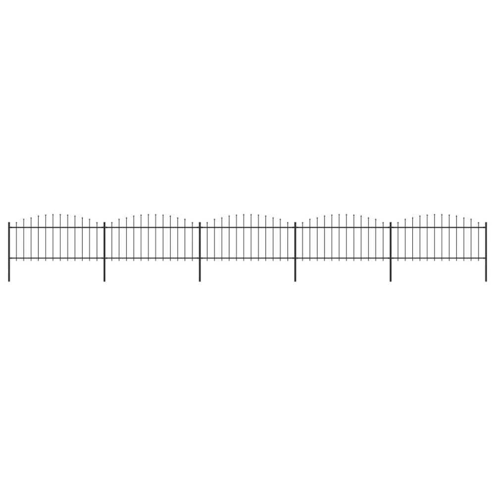 vidaXL Gard de grădină cu vârf tip suliță din oțel 892,5x75 cm, negru
