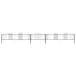 vidaXL Gard de grădină cu vârf tip suliță din oțel 892,5x75 cm, negru vidaXL Gard de grădină cu vârf tip suliță din oțel 892,5x75 cm, negru