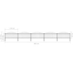 vidaXL Gard de grădină cu vârf tip suliță din oțel 892,5x75 cm, negru vidaXL Gard de grădină cu vârf tip suliță din oțel 892,5x75 cm, negru