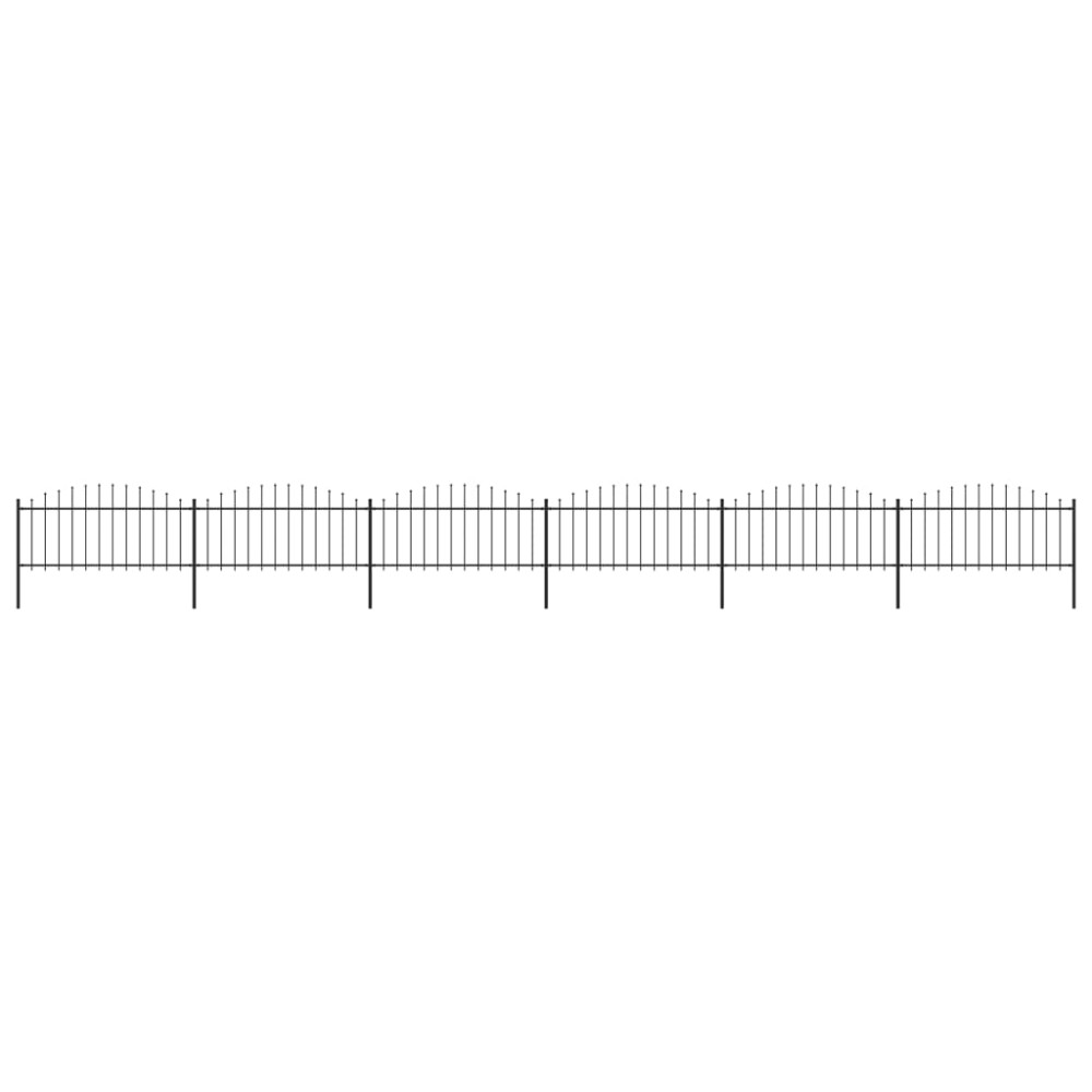 vidaXL Gard de grădină cu vârf tip suliță din oțel 1070x75 cm negru