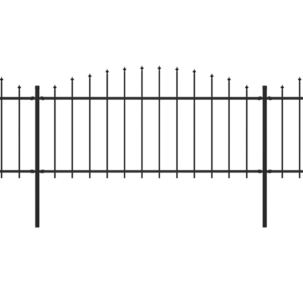 vidaXL Gard de grădină cu vârf tip suliță din oțel 1426x75 cm, negru