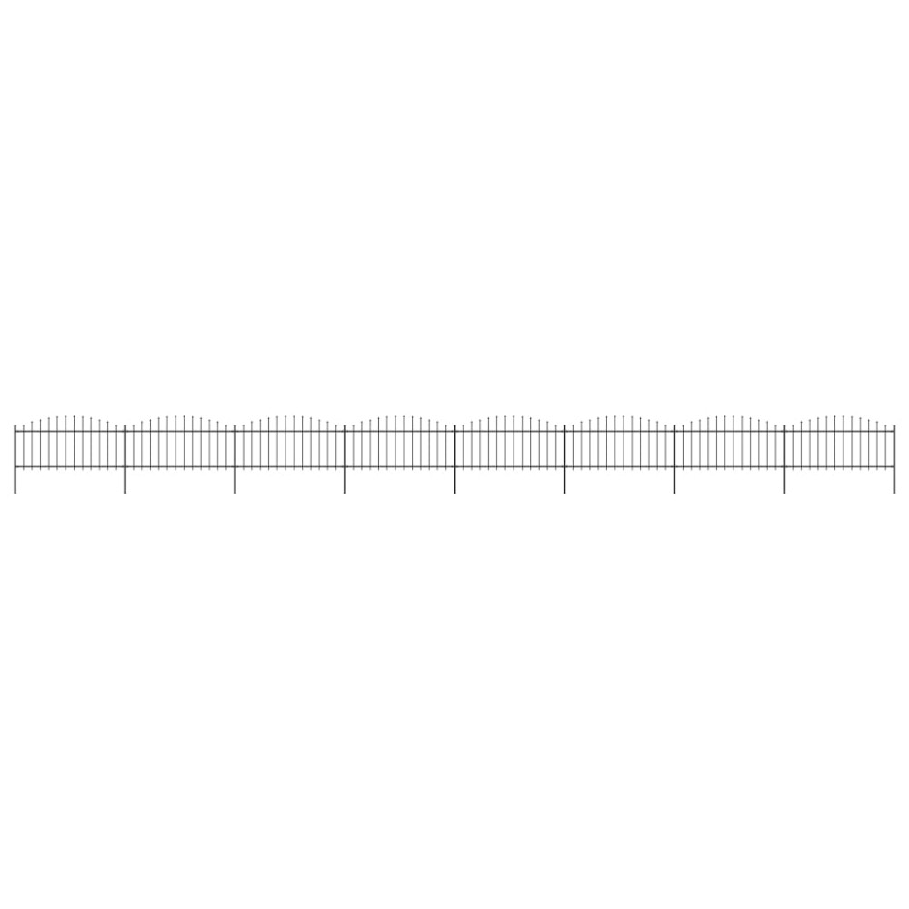 vidaXL Gard de grădină cu vârf tip suliță din oțel 1426x75 cm, negru