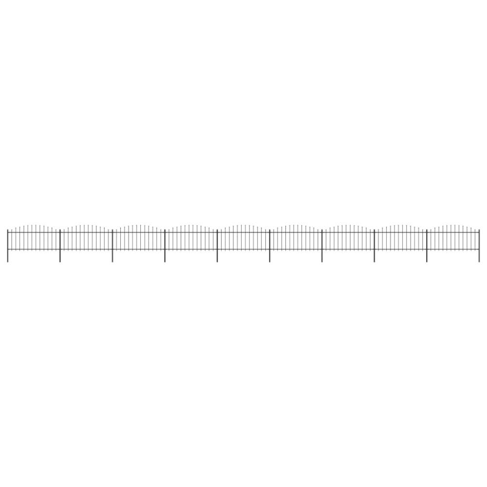 vidaXL Gard de grădină cu vârf tip suliță din oțel 1603,5x75 cm, negru
