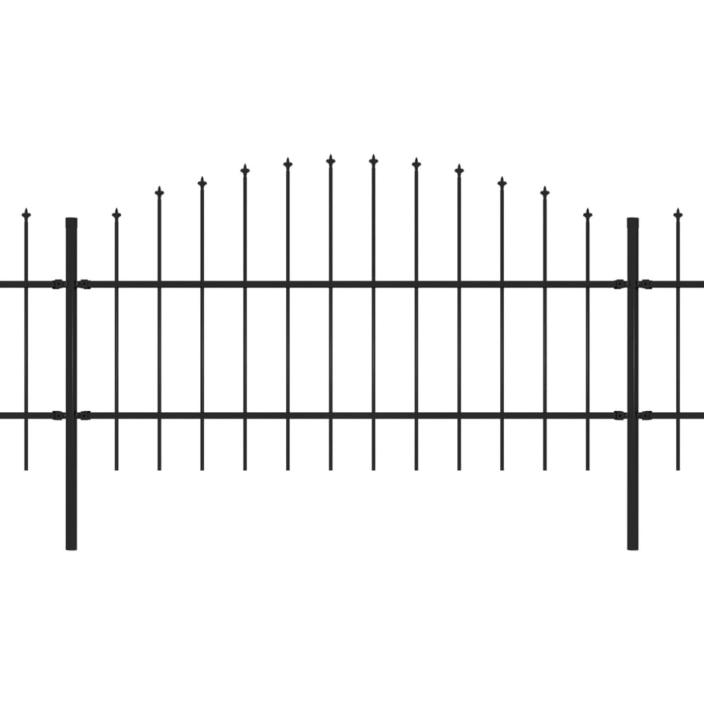 vidaXL Gard de grădină cu vârf tip suliță din oțel 537x100 cm, negru