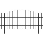 vidaXL Gard de grădină cu vârf tip suliță din oțel 714,5 x 100 cm, negru