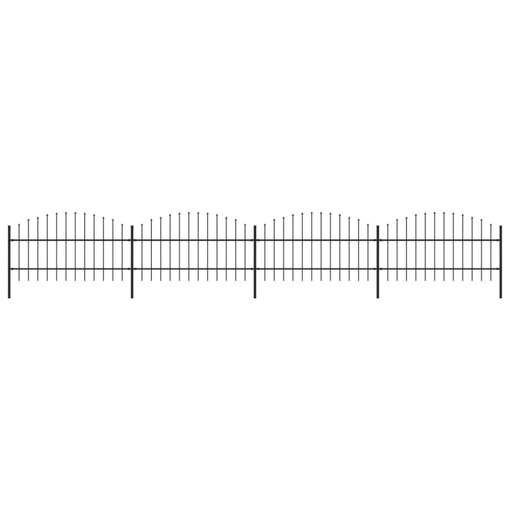 vidaXL Gard de grădină cu vârf tip suliță din oțel 714,5 x 100 cm, negru