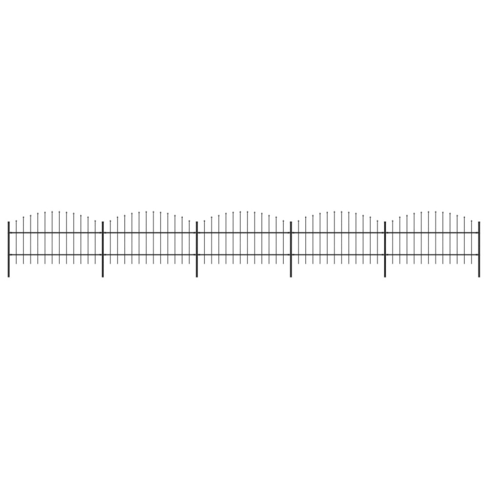 vidaXL Gard de grădină cu vârf tip suliță din oțel 892,5x100 cm, negru