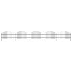 vidaXL Gard de grădină cu vârf tip suliță din oțel 892,5x100 cm, negru vidaXL Gard de grădină cu vârf tip suliță din oțel 892,5x100 cm, negru