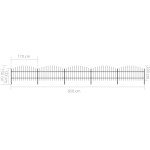 vidaXL Gard de grădină cu vârf tip suliță din oțel 892,5x100 cm, negru vidaXL Gard de grădină cu vârf tip suliță din oțel 892,5x100 cm, negru