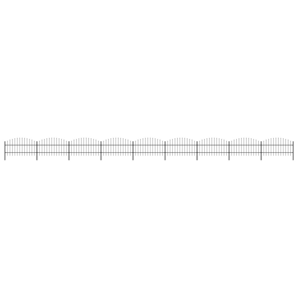 vidaXL Gard de grădină cu vârf tip suliță din oțel 1603,5x100 cm, negru