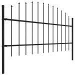 vidaXL Gard de grădină cu vârf tip suliță din oțel 1603,5x100 cm, negru