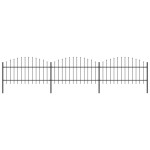 vidaXL Gard de grădină cu vârf tip suliță din oțel 537x125 cm, negru