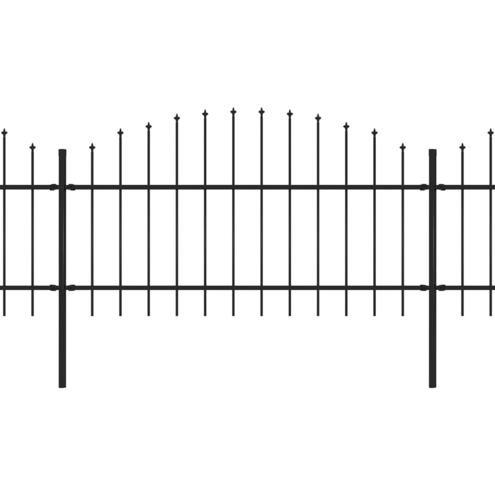 vidaXL Gard de grădină cu vârf tip suliță din oțel 714,5x125 cm, negru