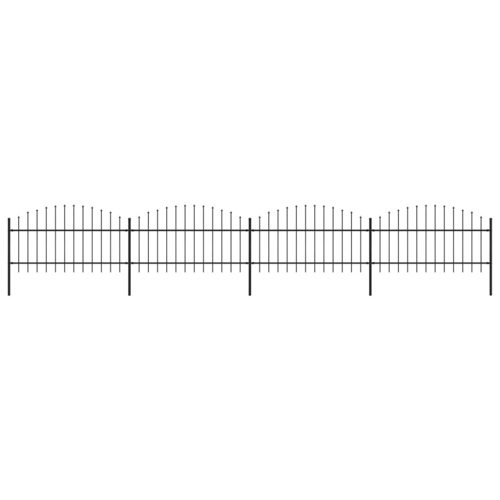 vidaXL Gard de grădină cu vârf tip suliță din oțel 714,5x125 cm, negru