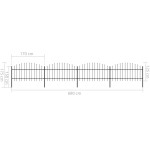 vidaXL Gard de grădină cu vârf tip suliță din oțel 714,5x125 cm, negru