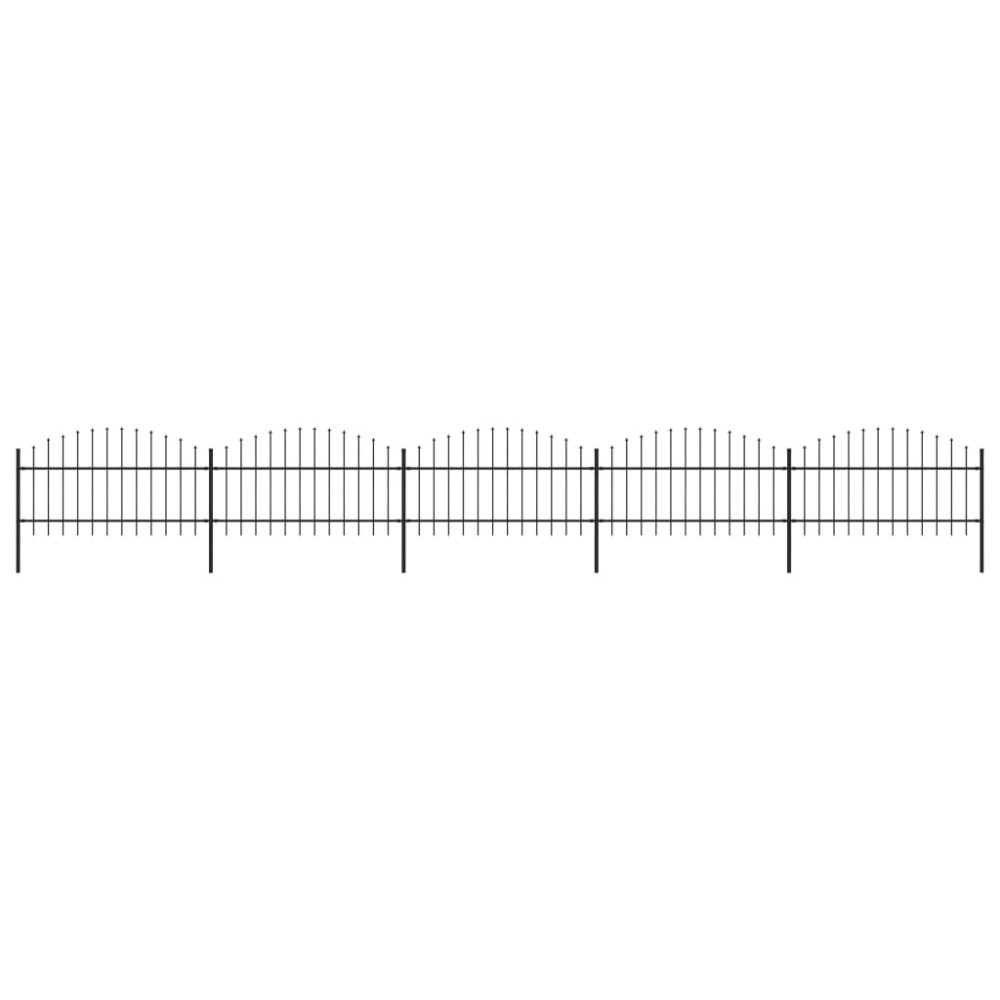 vidaXL Gard de grădină cu vârf tip suliță din oțel 892,5x125 cm, negru
