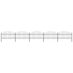 vidaXL Gard de grădină cu vârf tip suliță din oțel 892,5x125 cm, negru vidaXL Gard de grădină cu vârf tip suliță din oțel 892,5x125 cm, negru