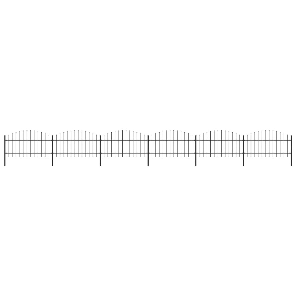 vidaXL Gard de grădină cu vârf tip suliță din oțel 1070x125 cm, negru