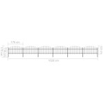 vidaXL Gard de grădină cu vârf tip suliță din oțel 1070x125 cm, negru vidaXL Gard de grădină cu vârf tip suliță din oțel 1070x125 cm, negru