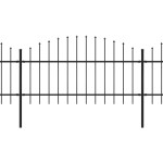 vidaXL Gard de grădină cu vârf tip suliță din oțel 1603,5x125 cm, negru vidaXL Gard de grădină cu vârf tip suliță din oțel 1603,5x125 cm, negru