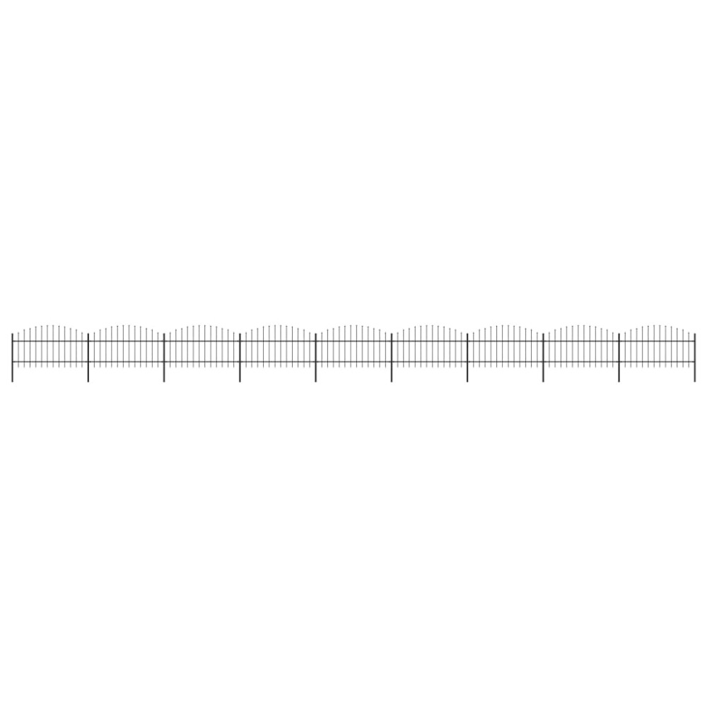 vidaXL Gard de grădină cu vârf tip suliță din oțel 1603,5x125 cm, negru