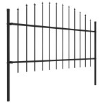 vidaXL Gard de grădină cu vârf tip suliță din oțel 1603,5x125 cm, negru vidaXL Gard de grădină cu vârf tip suliță din oțel 1603,5x125 cm, negru