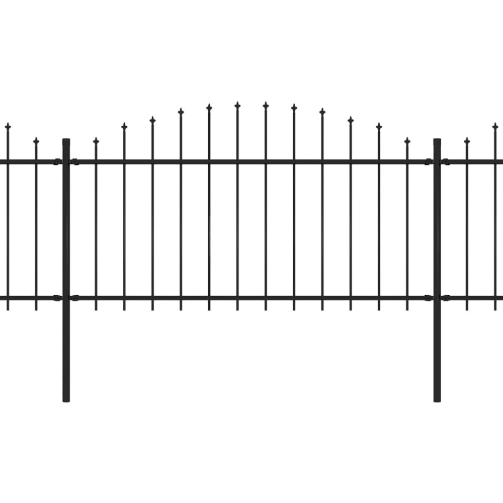 vidaXL Gard de grădină cu vârf tip suliță, oțel, 537x150 cm, negru