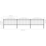 vidaXL Gard de grădină cu vârf tip suliță, oțel, 537x150 cm, negru vidaXL Gard de grădină cu vârf tip suliță, oțel, 537x150 cm, negru