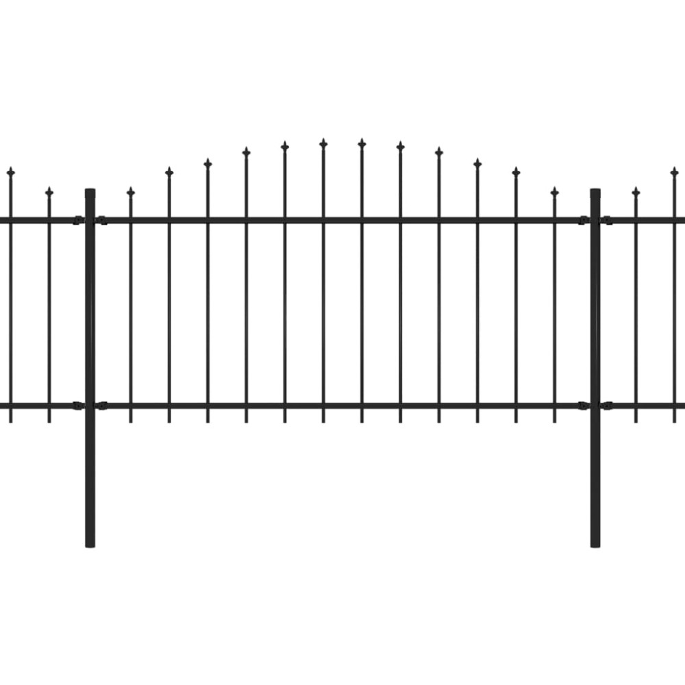 vidaXL Gard de grădină cu vârf tip suliță din oțel 714,5x150 cm, negru