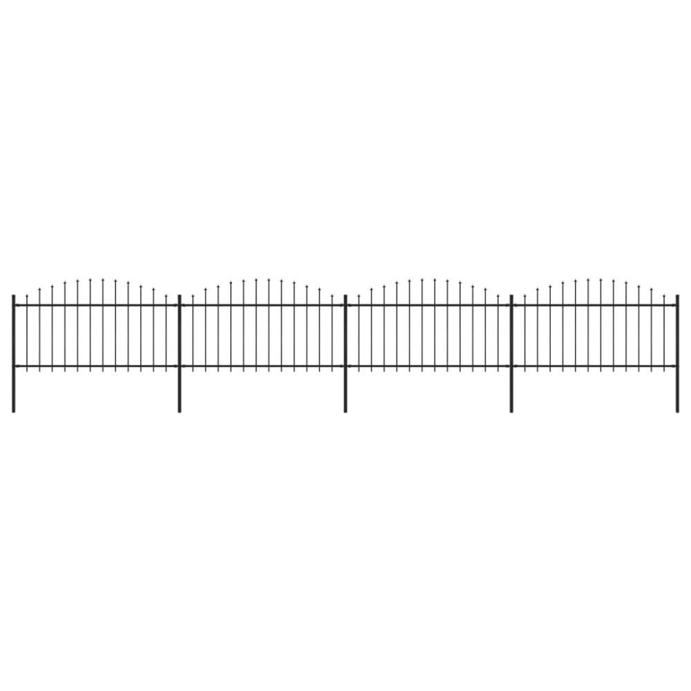 vidaXL Gard de grădină cu vârf tip suliță din oțel 714,5x150 cm, negru