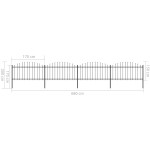 vidaXL Gard de grădină cu vârf tip suliță din oțel 714,5x150 cm, negru