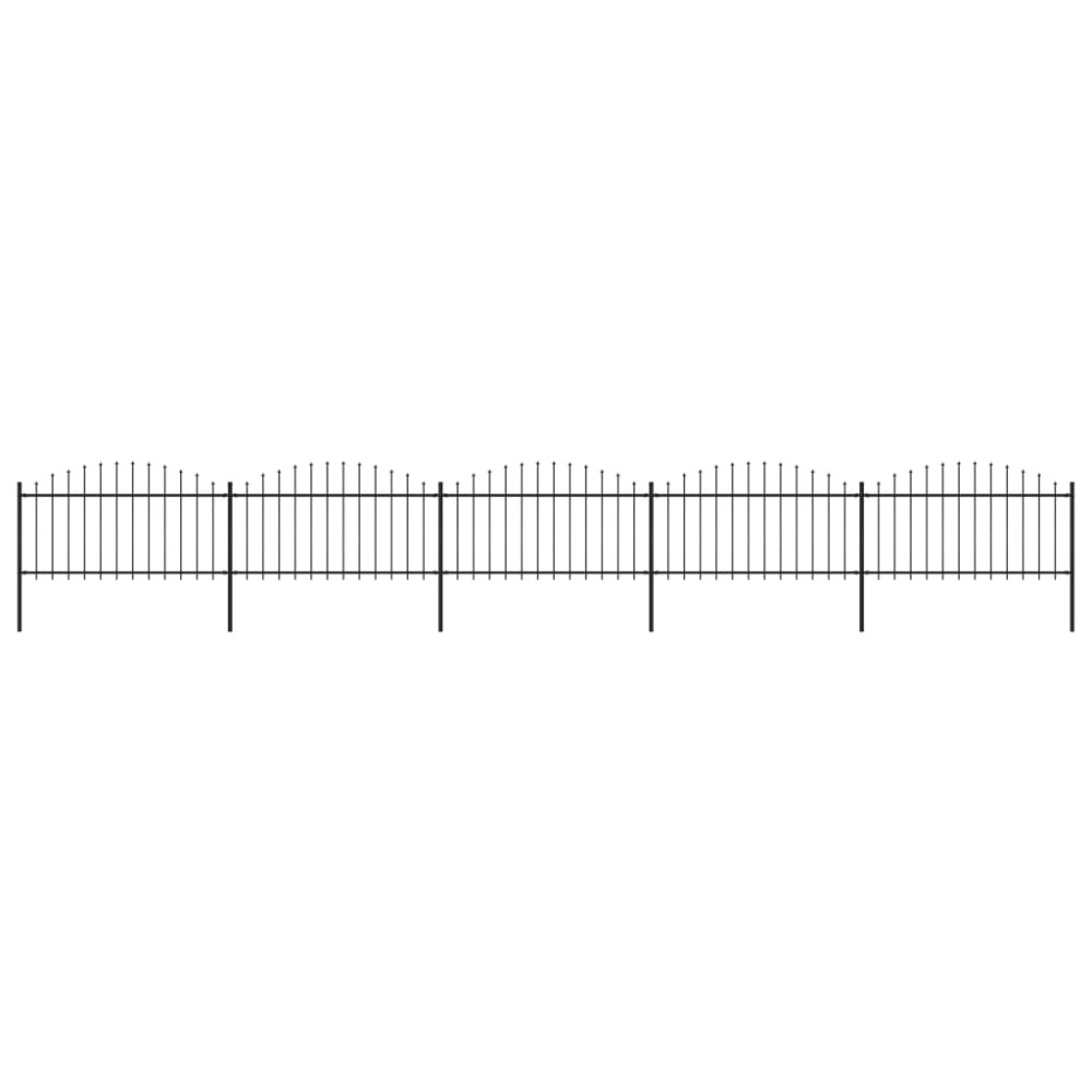 vidaXL Gard de grădină cu vârf tip suliță din oțel 892,5x150 cm, negru