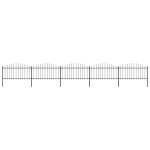 vidaXL Gard de grădină cu vârf tip suliță din oțel 892,5x150 cm, negru
