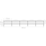 vidaXL Gard de grădină cu vârf tip suliță din oțel 892,5x150 cm, negru