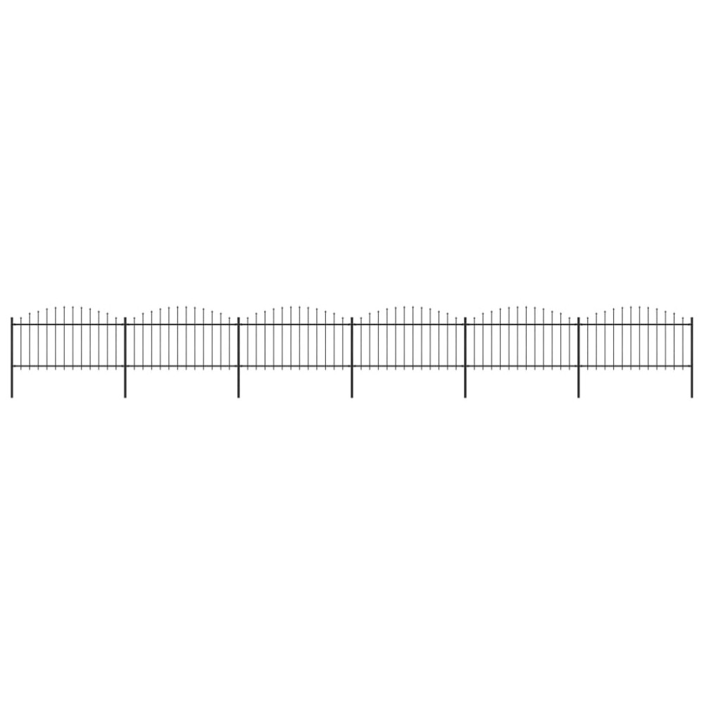 vidaXL Gard de grădină cu vârf tip suliță din oțel 1070x150 cm, negru