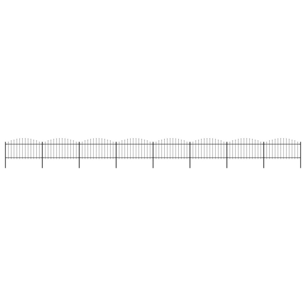 vidaXL Gard de grădină cu vârf tip suliță din oțel 1426x150 cm, negru