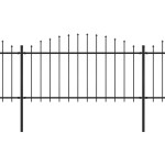 vidaXL Gard de grădină cu vârf tip suliță din oțel 1603,5x150 cm, negru