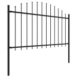vidaXL Gard de grădină cu vârf tip suliță din oțel 1603,5x150 cm, negru