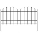 vidaXL Gard de grădină cu vârf tip suliță din oțel, 359x175 cm, negru vidaXL Gard de grădină cu vârf tip suliță din oțel, 359x175 cm, negru