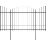 vidaXL Gard de grădină cu vârf tip suliță din oțel 537x175 cm, negru
