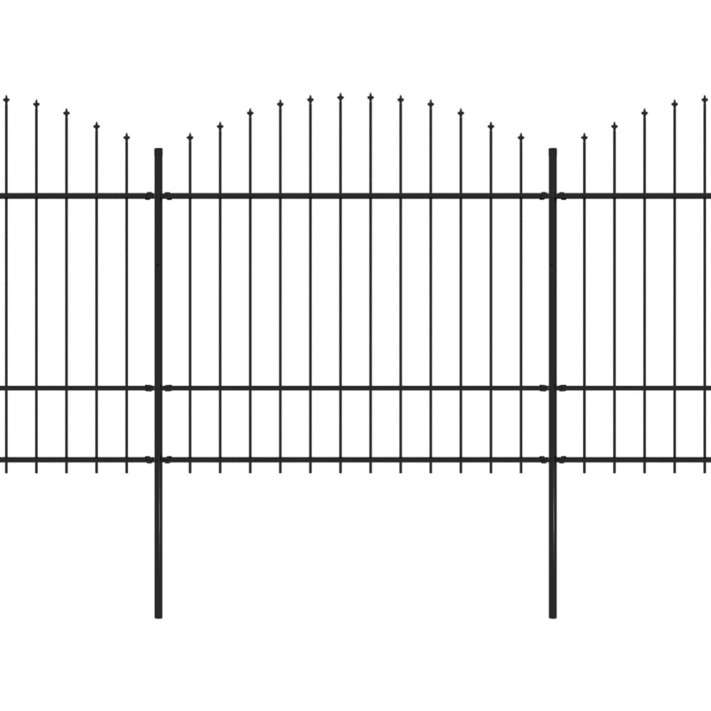 vidaXL Gard de grădină cu vârf tip suliță din oțel 714,5x175 cm, negru