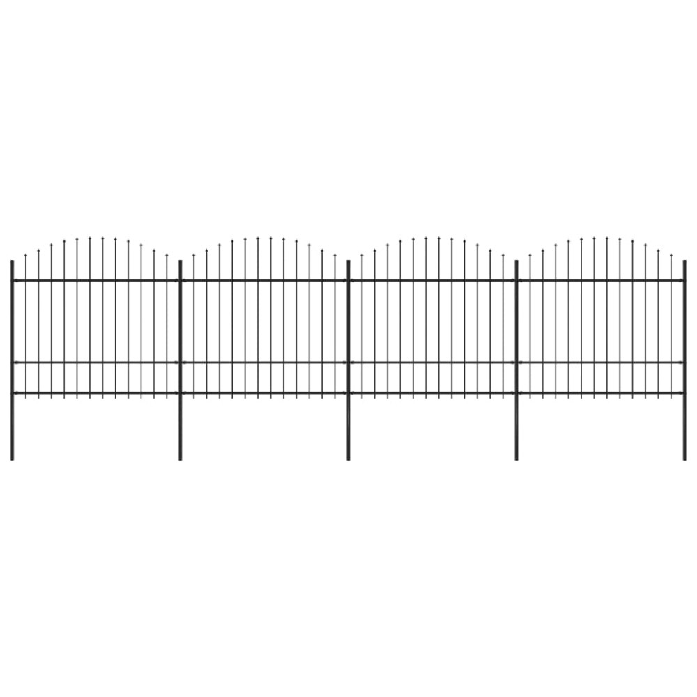vidaXL Gard de grădină cu vârf tip suliță din oțel 714,5x175 cm, negru