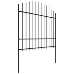 vidaXL Gard de grădină cu vârf tip suliță din oțel 714,5x175 cm, negru