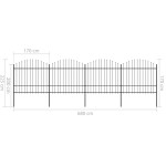 vidaXL Gard de grădină cu vârf tip suliță din oțel 714,5x175 cm, negru