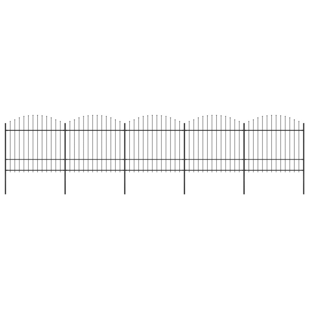 vidaXL Gard de grădină cu vârf tip suliță din oțel 892,5x175 cm, negru
