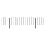 vidaXL Gard de grădină cu vârf tip suliță din oțel 892,5x175 cm, negru