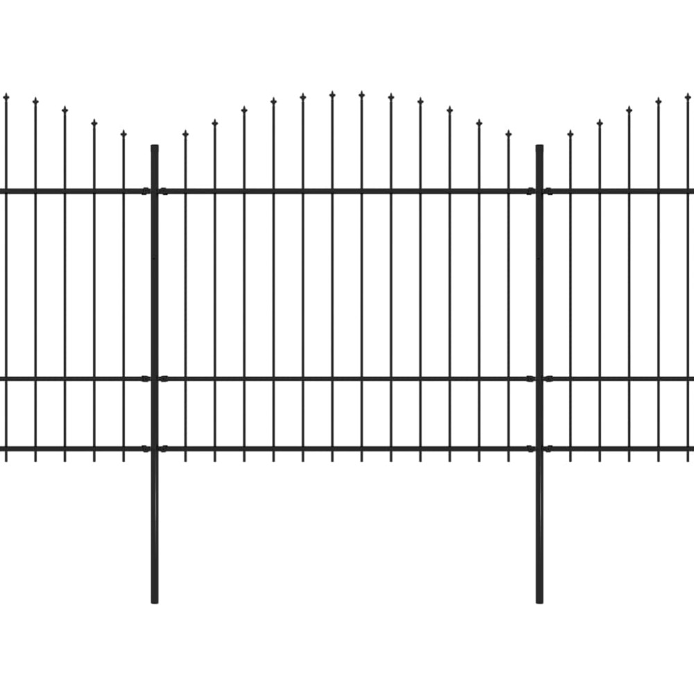 vidaXL Gard de grădină cu vârf tip suliță din oțel 1070x175 cm, negru