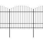 vidaXL Gard de grădină cu vârf tip suliță din oțel 1070x175 cm, negru vidaXL Gard de grădină cu vârf tip suliță din oțel 1070x175 cm, negru